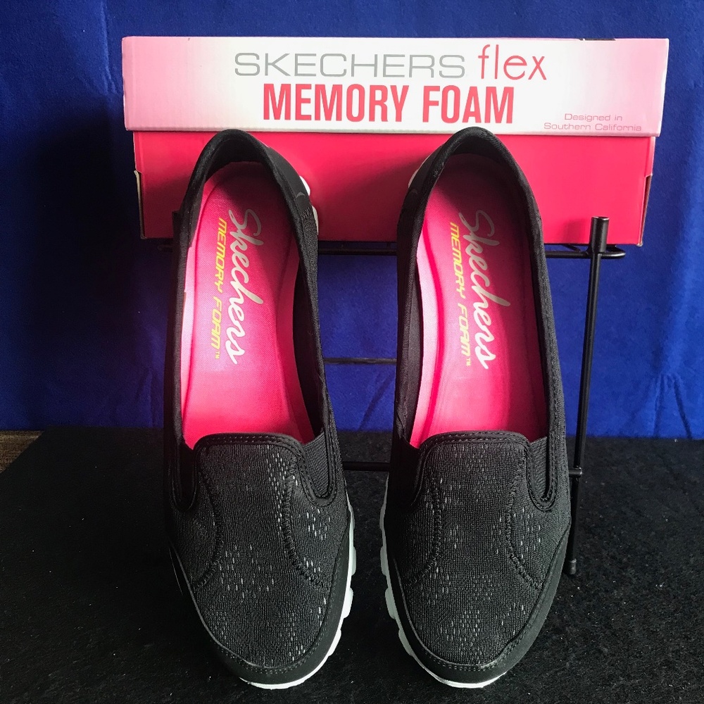 Skechers Flex Black/White Casual Shoes